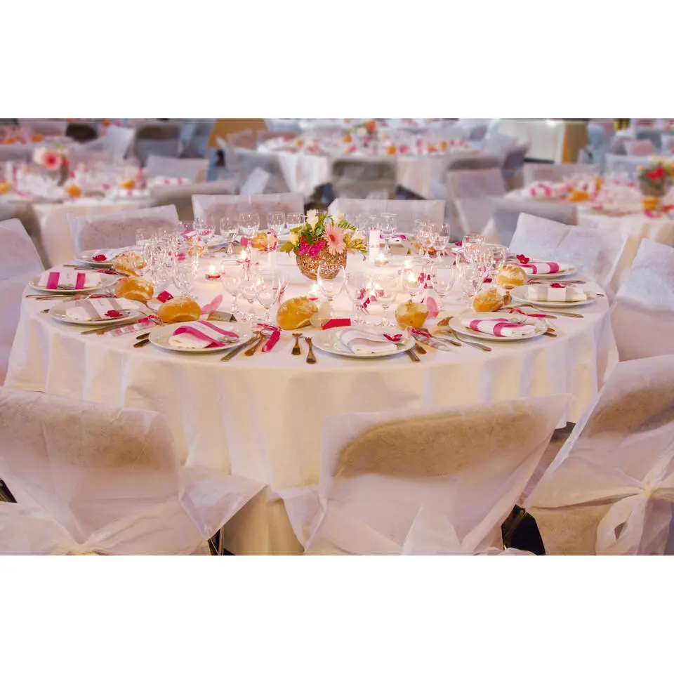 Santex Feest tafelkleed/tafellaken rond - grijs - 240 cm - stof