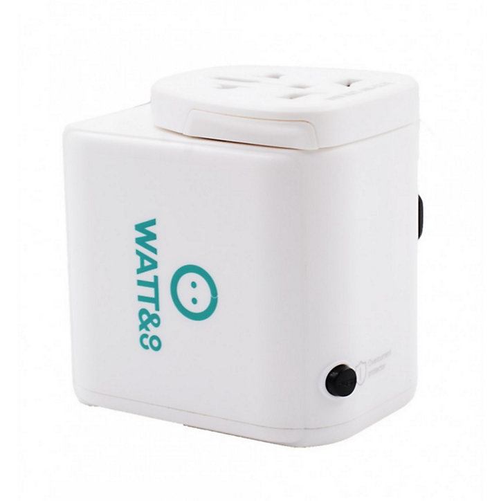 Adaptateur universel de voyage 150 pays + 2xUSB Watt&Co
