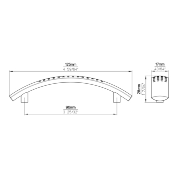 Greep Celine rvs look 128mm
