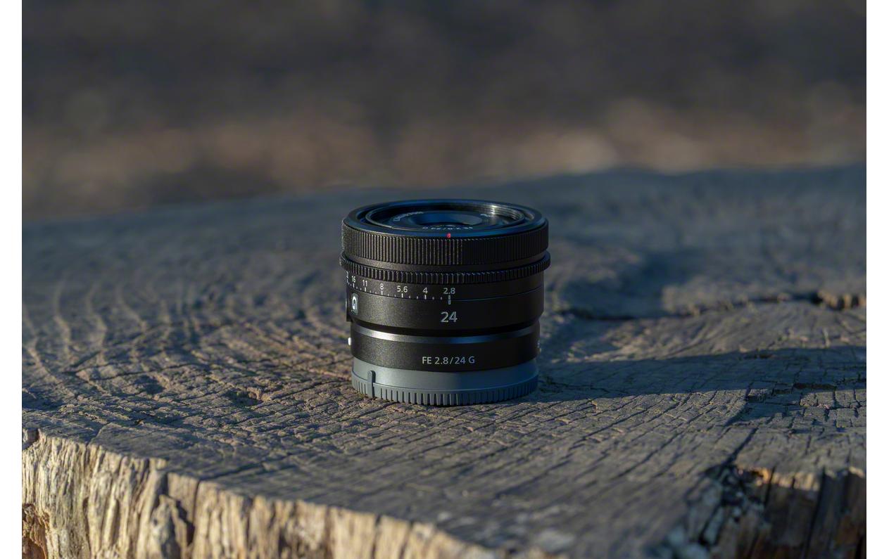 Festbrennweite FE 24mm F/2.8 G – Sony E-Mount<br>Kompaktes, robustes Weitwinkelobjektiv mit 24 mm Brennweite
