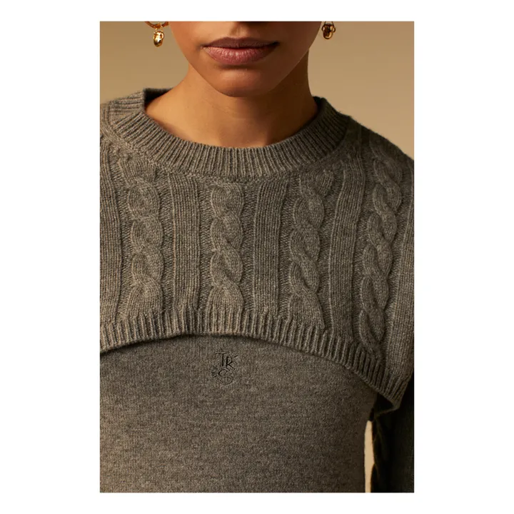 Tressé Pull Mapila Laine et Cachemire | Gris