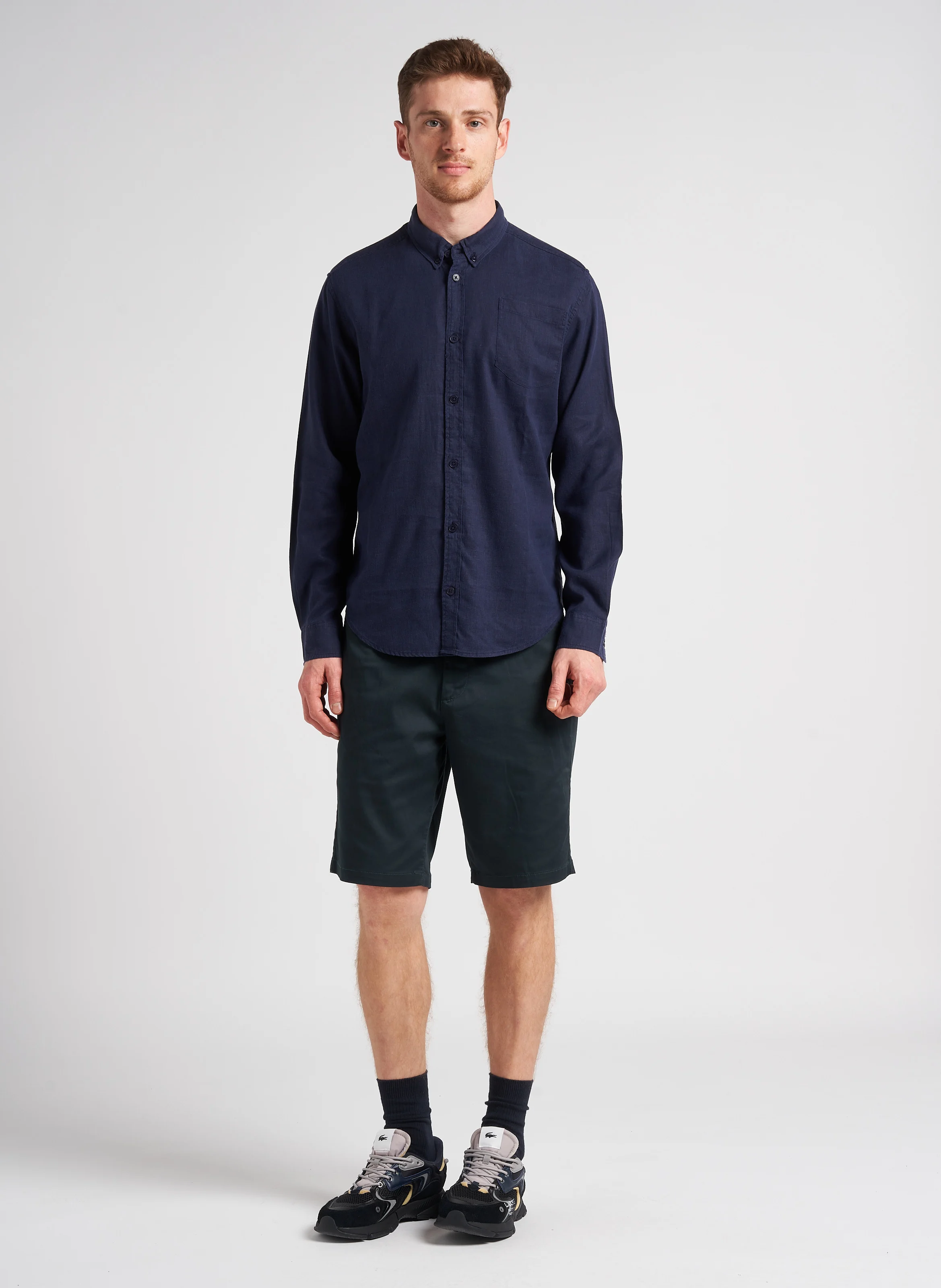 Short en coton mélangé| Gris