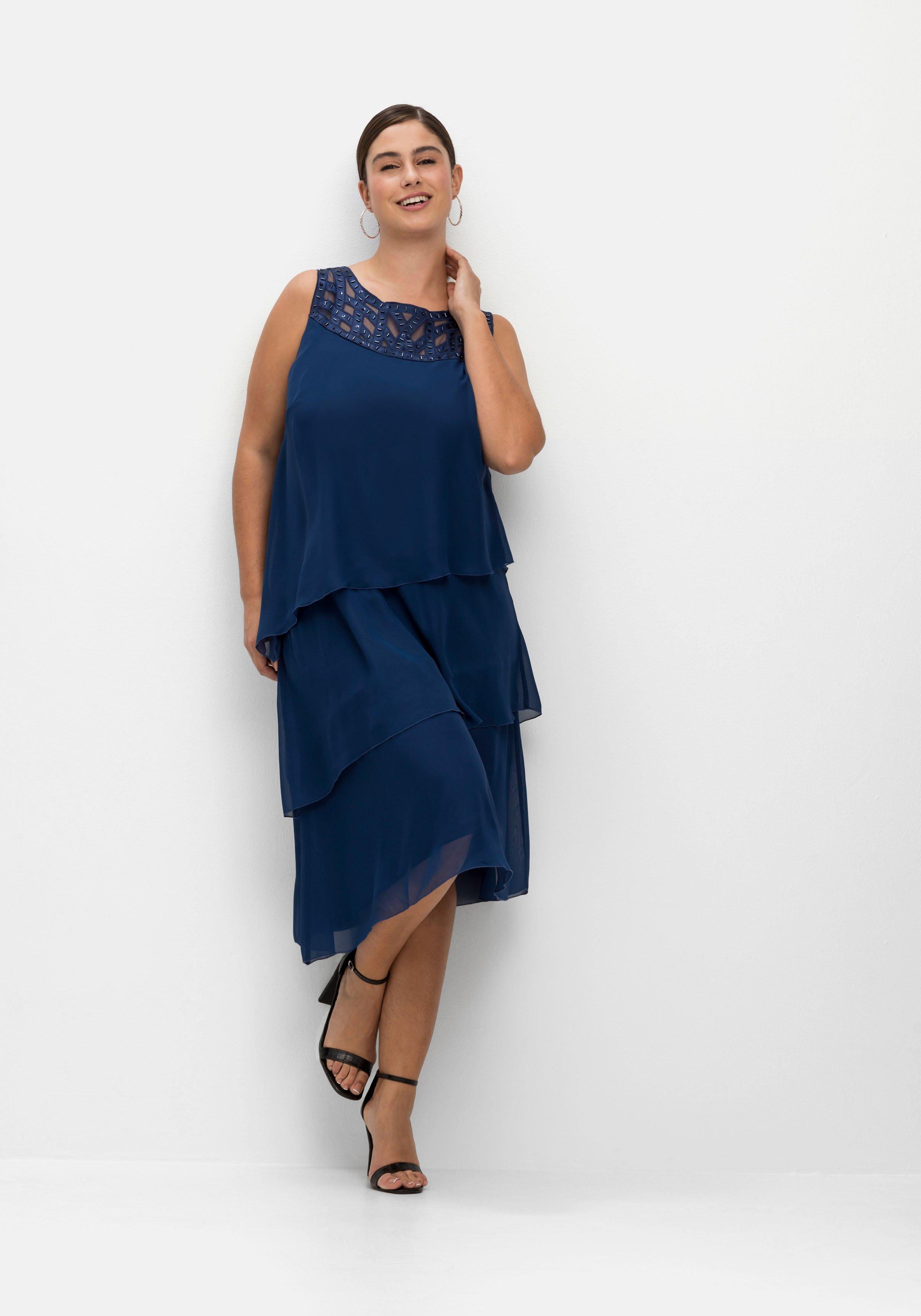 Cocktailkleid im Layerlook, mit Pailletten