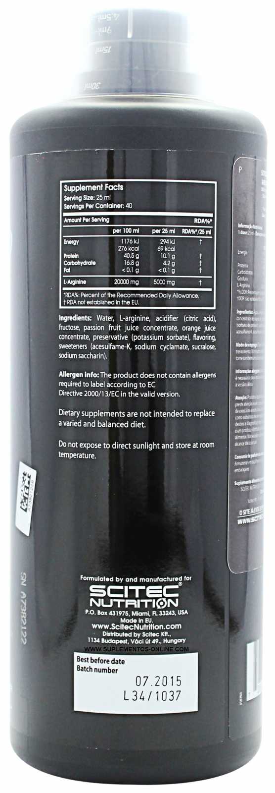 Scitec Nutrition Arginina Líquida 1000 ml