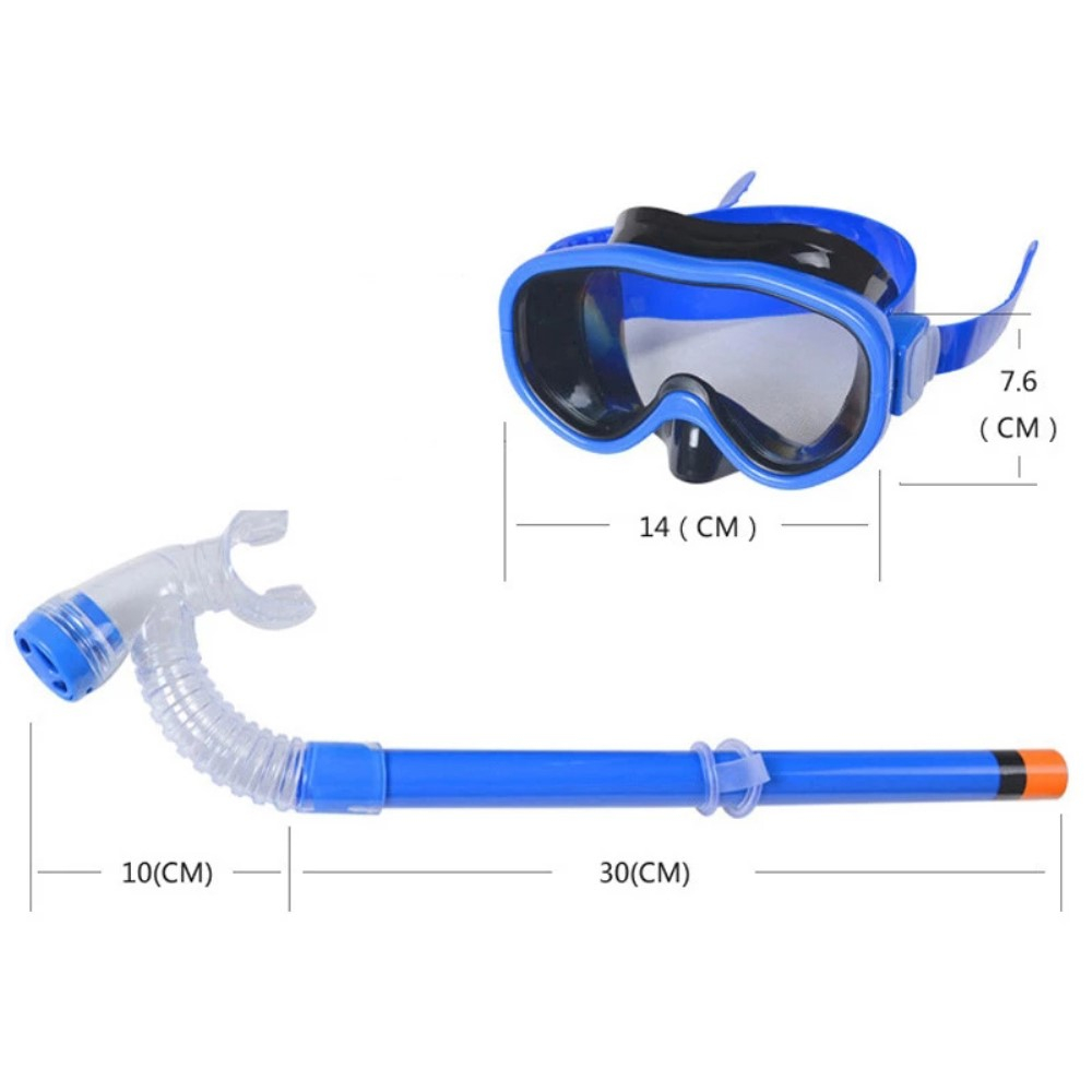 (2-tlg. Set) Kinder Taucher Brille   Schnorchel - Blau