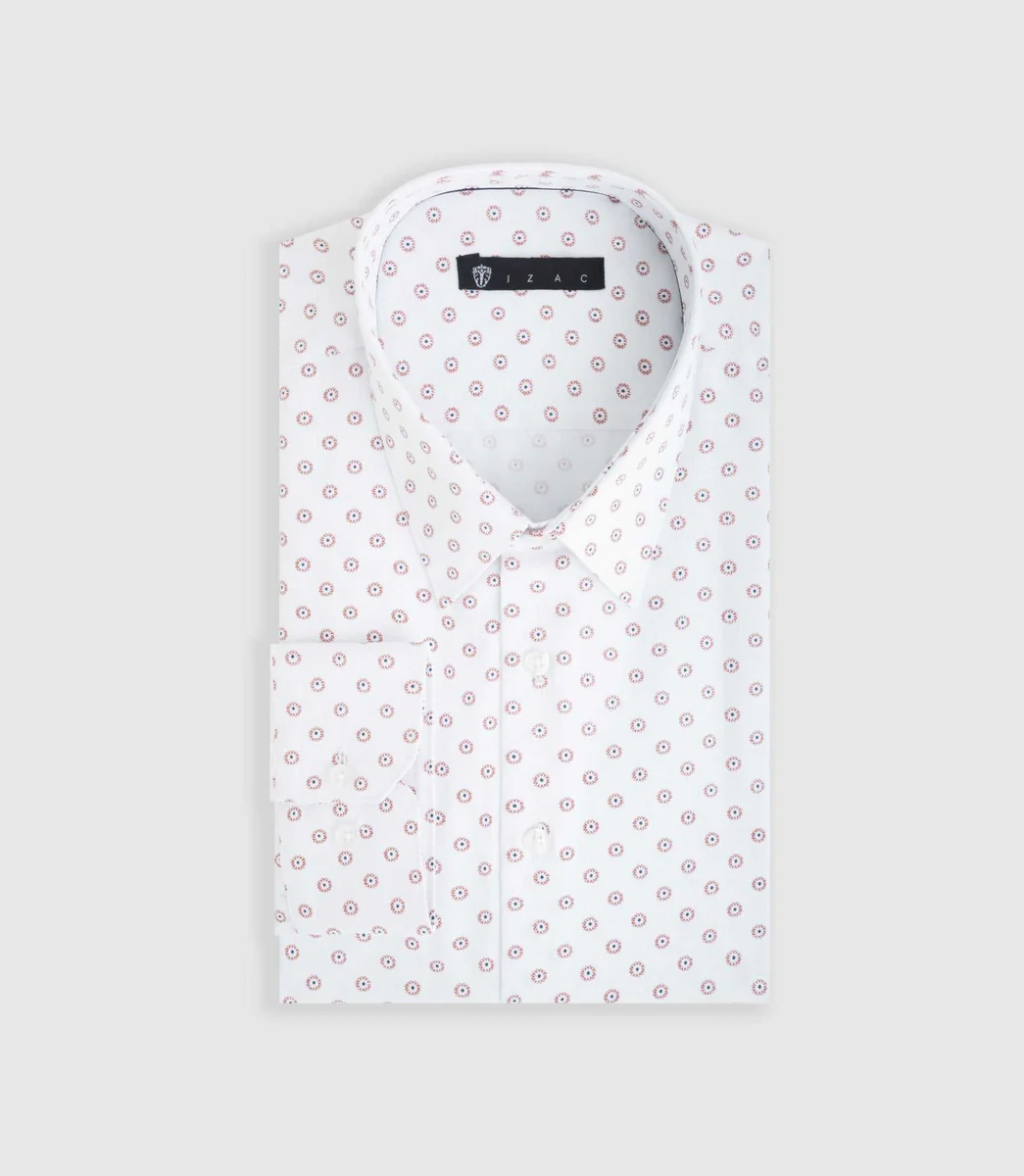 Chemise ville blanche et orange 