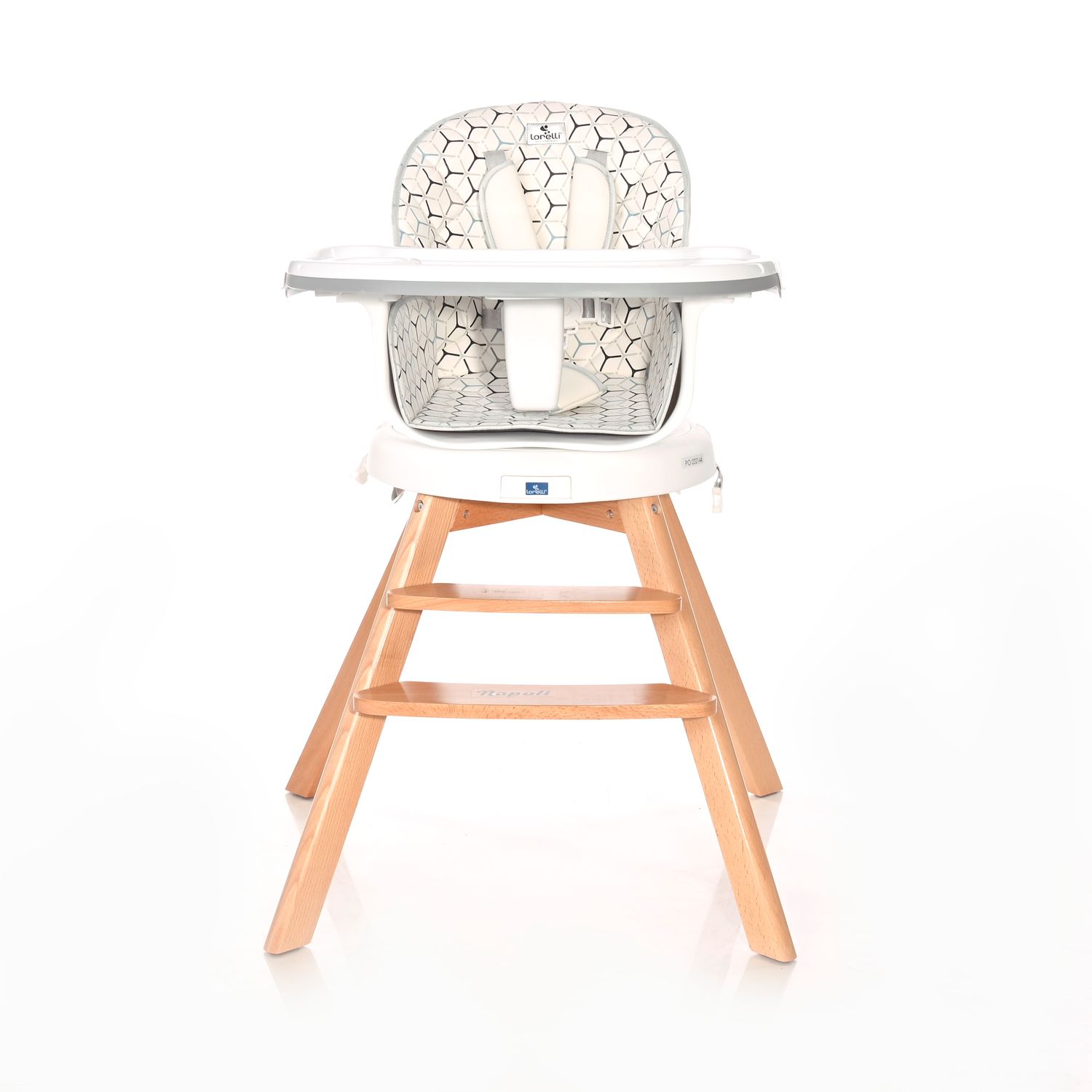 Lorelli Hochstuhl Napoli 3 in 1 Kinderstuhl, Sitz 360° drehbar, Höhe verstellbar grau/weiss