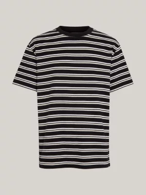 Camiseta listrada de gola redonda