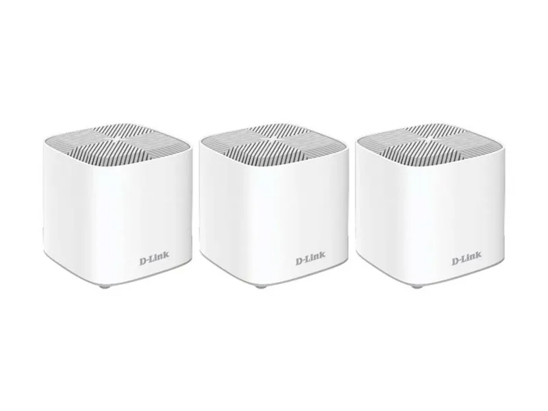 D-Link Covr Whole Home COVR-X1863 - Wi-Fi-system (3 routere) - op til 600 kvm - mesh - GigE - 802.11a/b/g/n/ac/ax - Dual Band