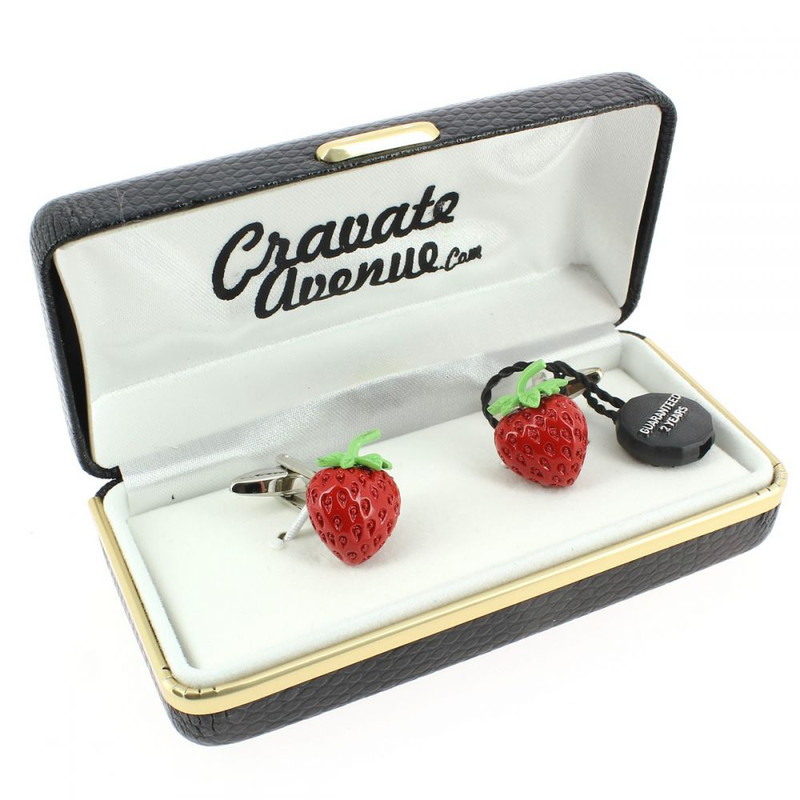 Boutons de manchette, Rouge Fraise