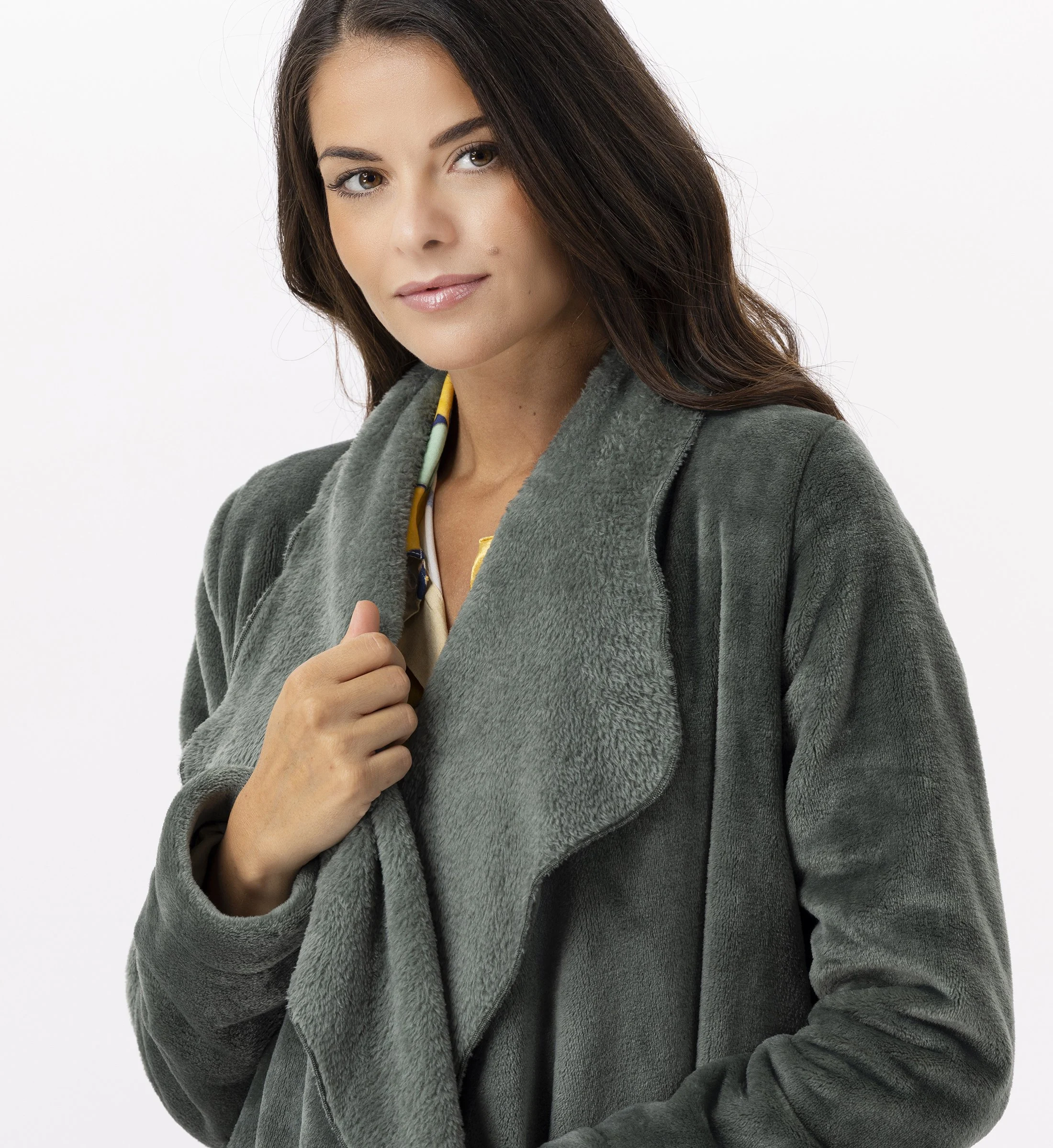 ESSENTIEL 873 - Veste en peluche flanelle | Vert