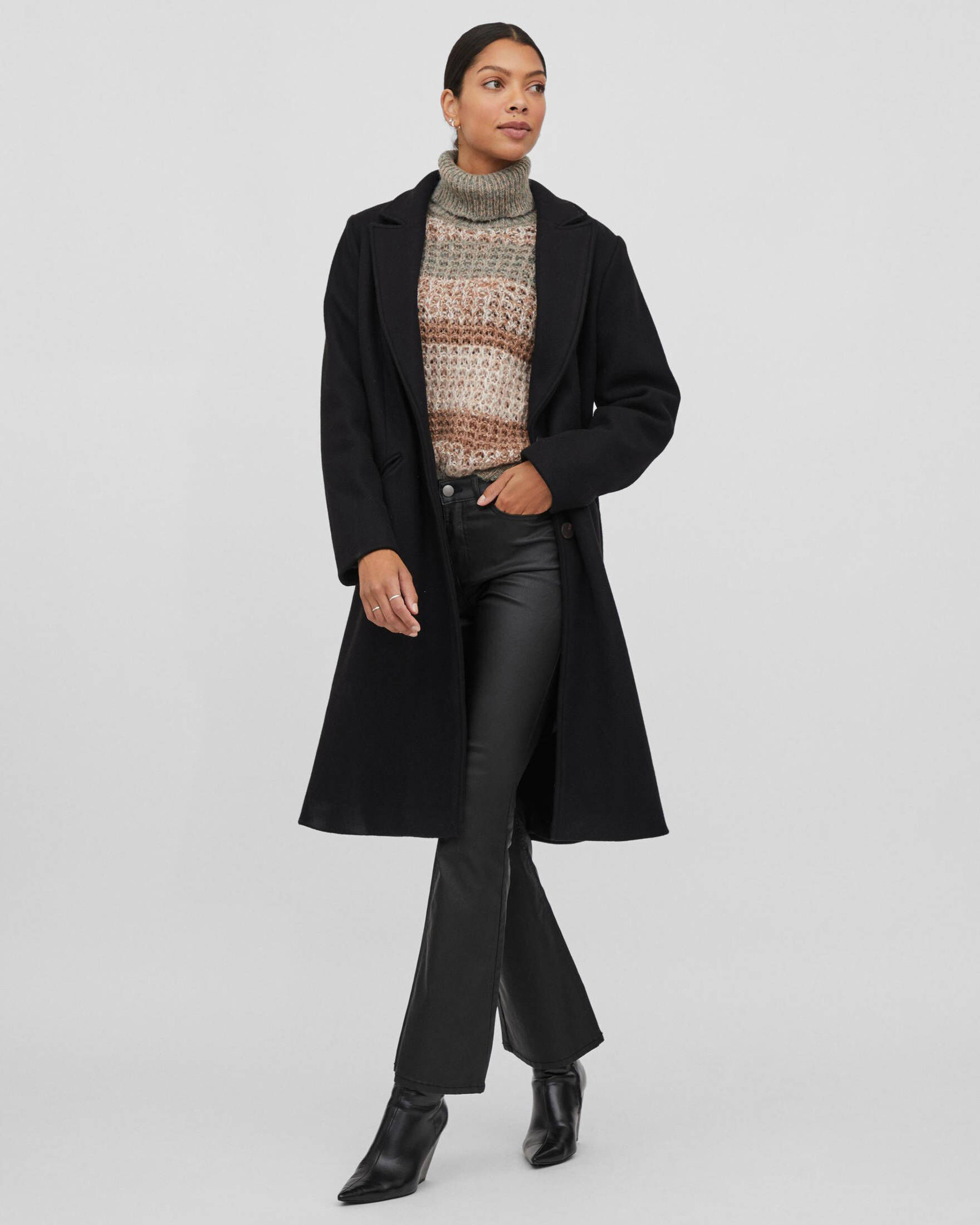 Vila| Damen Mantel mit Wolle VIVALJI