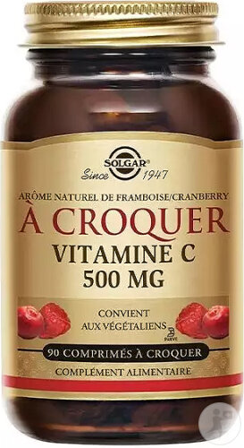 Solgar Vitamine C 500 Mg À Croquer Framboise/Cranberry 90 Comprimés À Croquer
