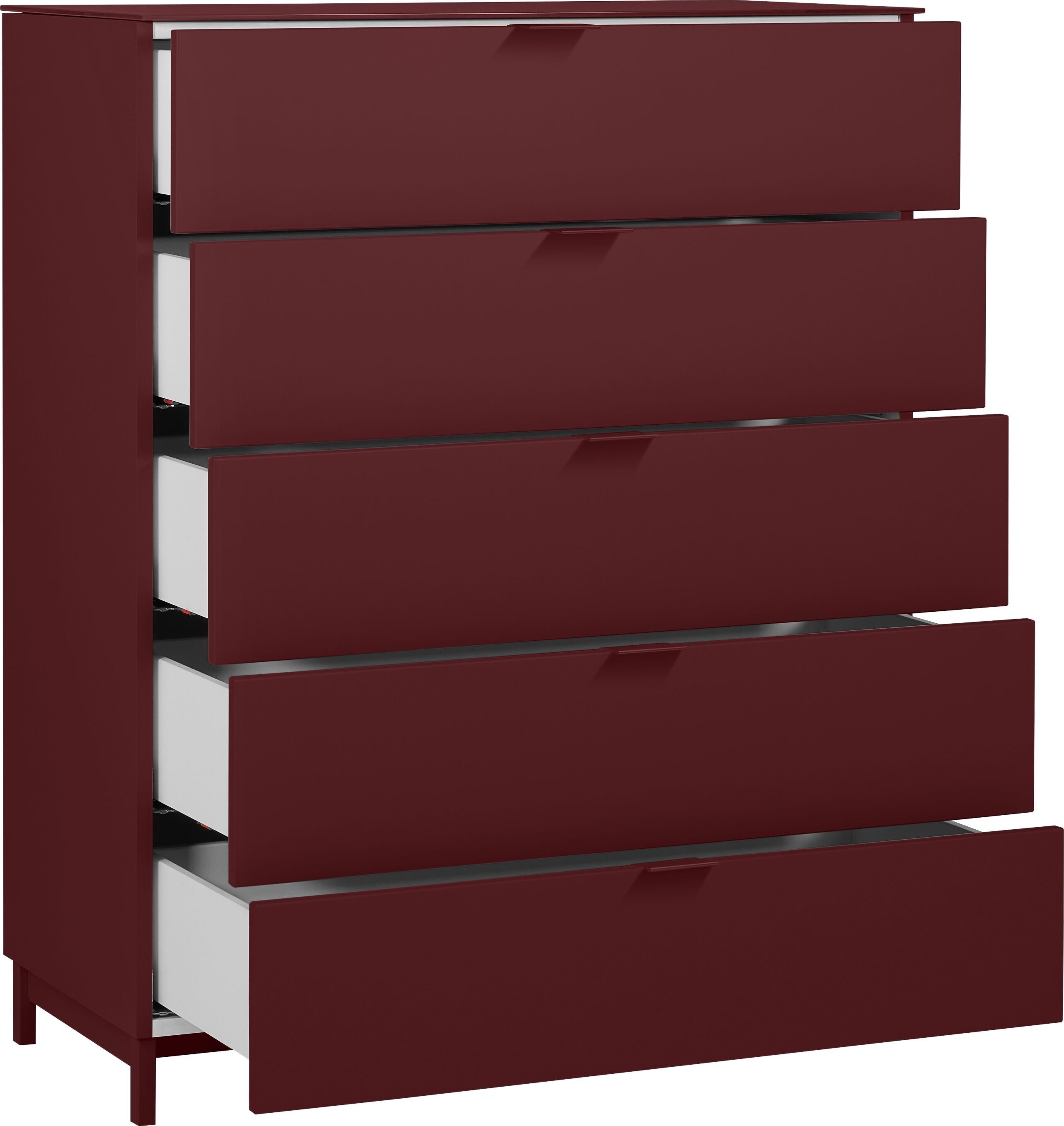 TILL Kommode - Dunkelrot / B: 84.0 cm x T: 41.0 cm x H: 106.0 cm