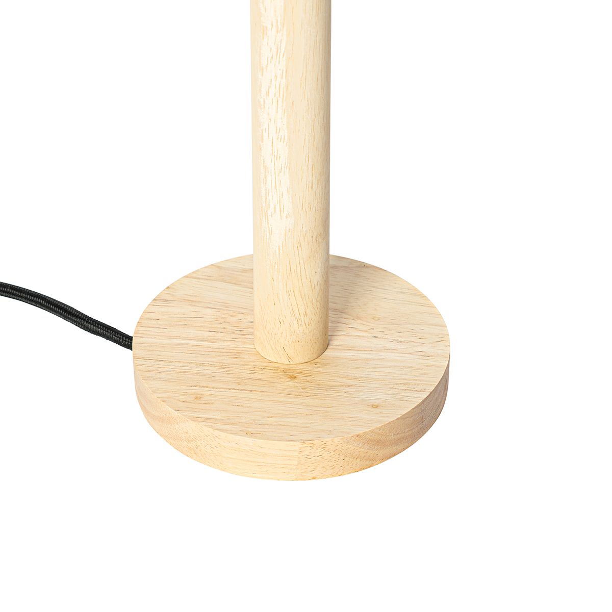 Landelijke tafellamp hout met witte kap - Mels