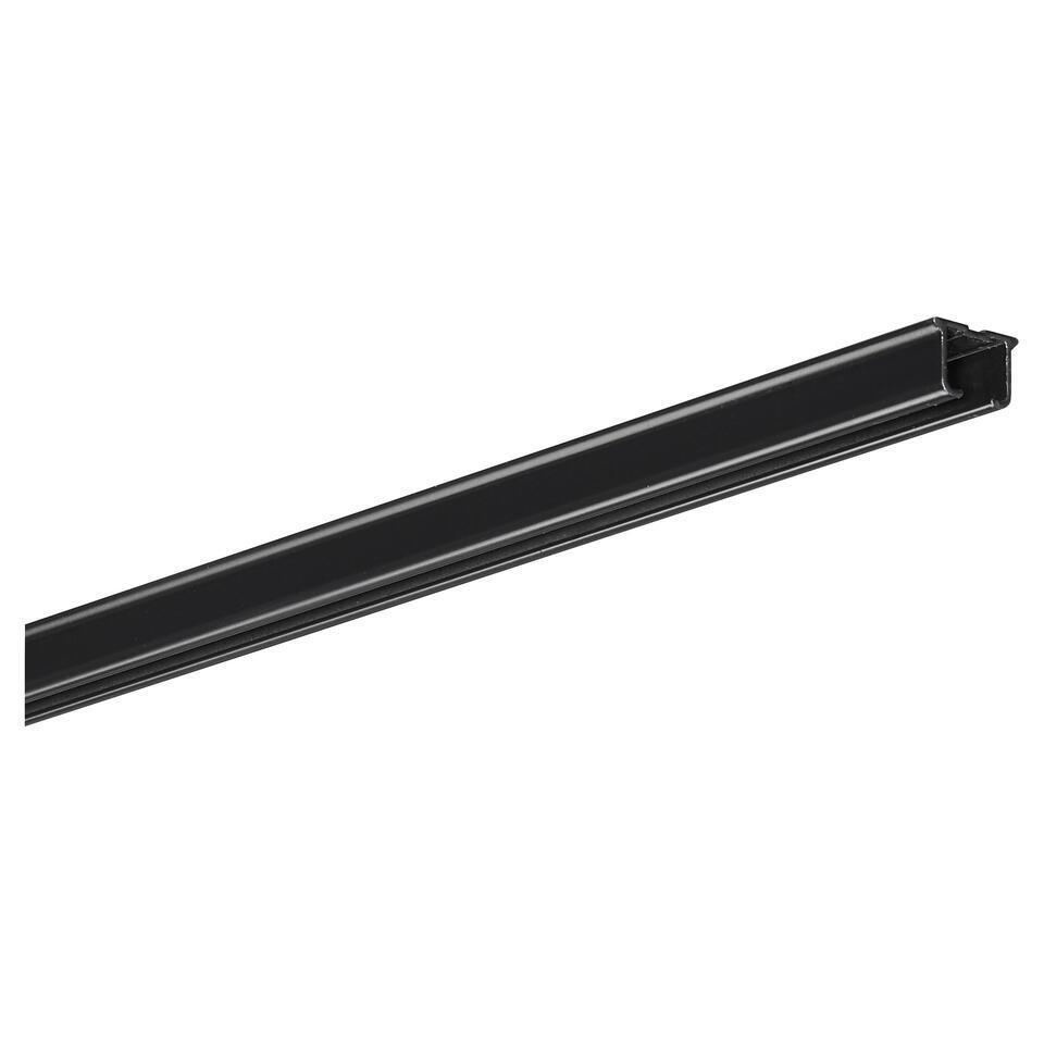 Gordijnrailset 100 cm Zwart Metaal