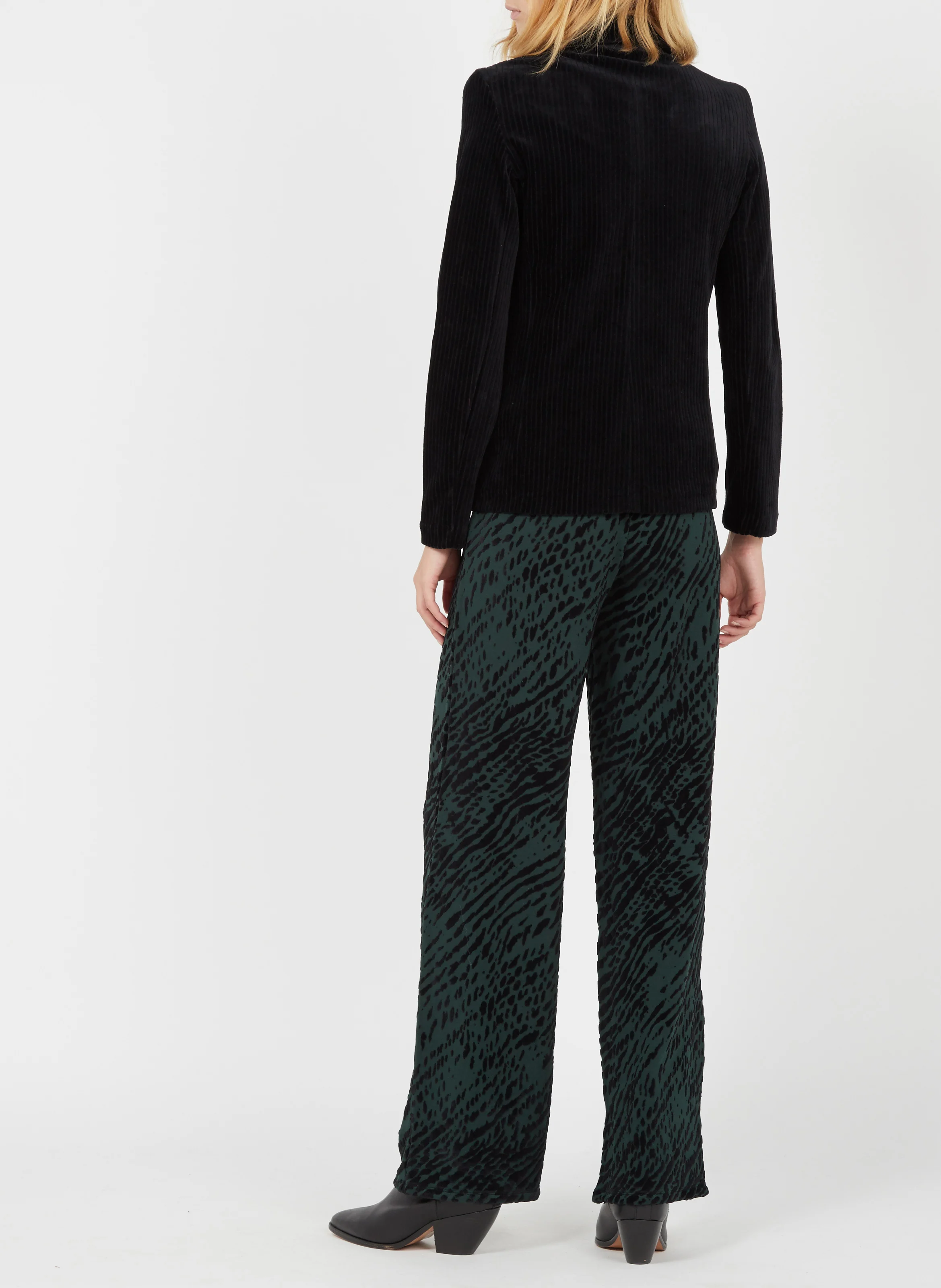 Tee-shirt col V en coton | Noir