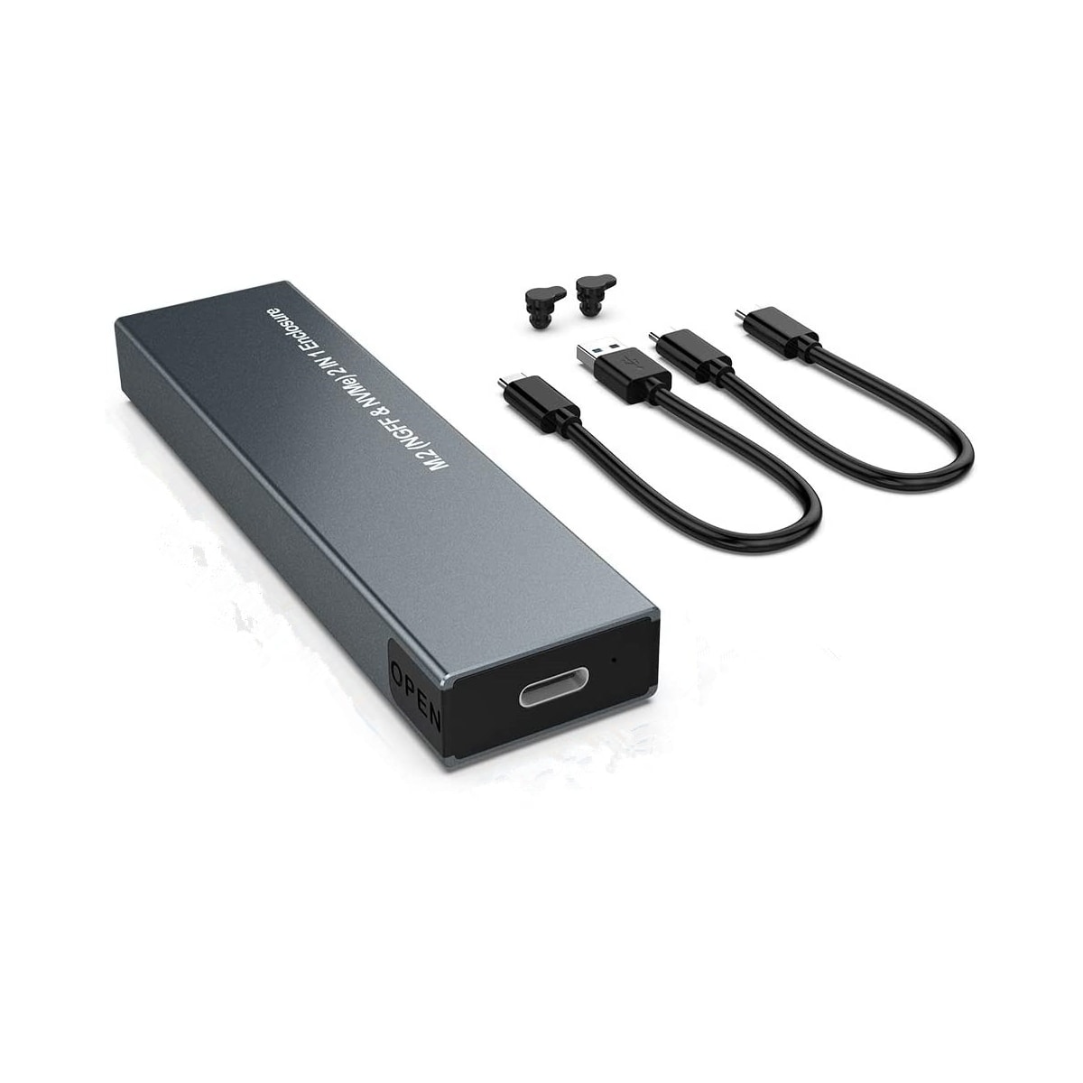 NÖRDIC Eksternt lagringsskap M.2 NVMe og SATA SSD for USB-A og USB-C M-Key B-Key og B+M Key UASP 2280 2260 2242 2230
