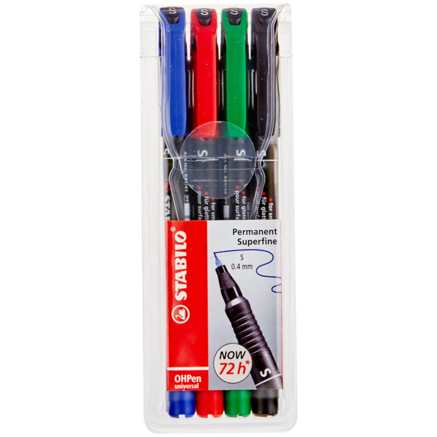 STABILO Folienschreiber OHPen permanent superfein 4er Etui