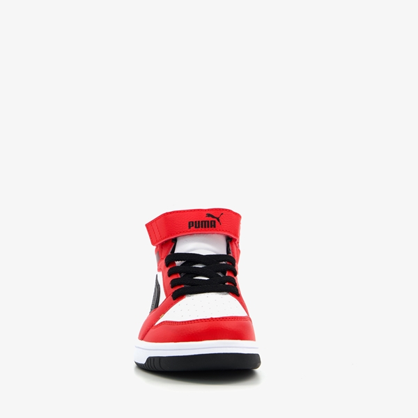 Puma Rebound V6 Mid jongens sneakers rood/zwart