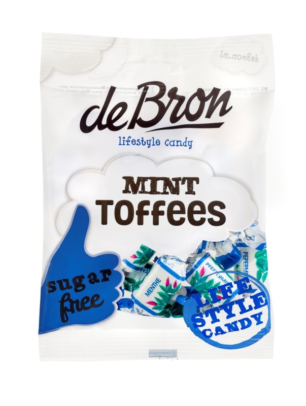 De Bron Toffee pepermunt suikervrij 100gr