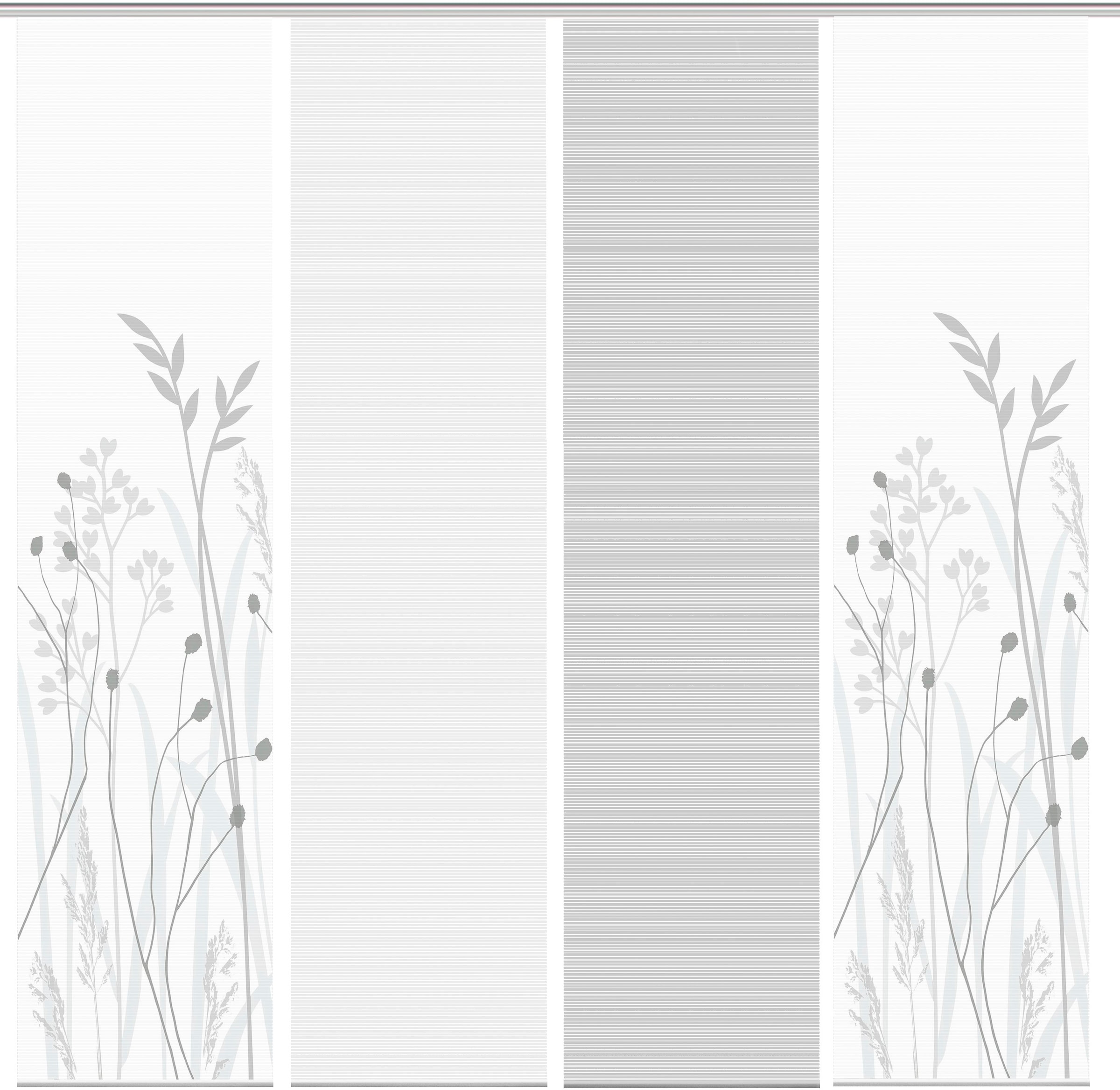 Vision S Schiebegardine »GRASIL 4er SET« Paneelwagen 4 Stk. tlg. Bambus-Optik, Digital bedruckt