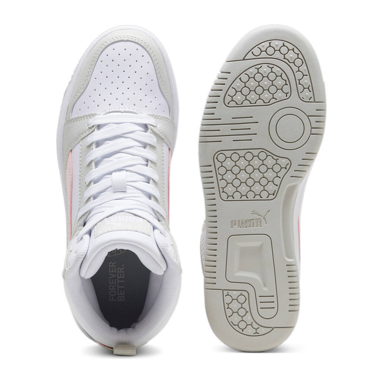 Puma Rebound v6 Mid V6 Mid sneakers wit/grijs/roze
