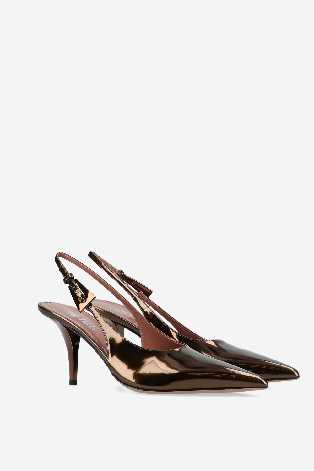 Jessica mirror leather slingbacks