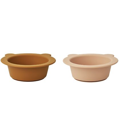 Liewood Sk?l m. Sugekop - 2-pak - Silikone - Peony - Mustard/Tus