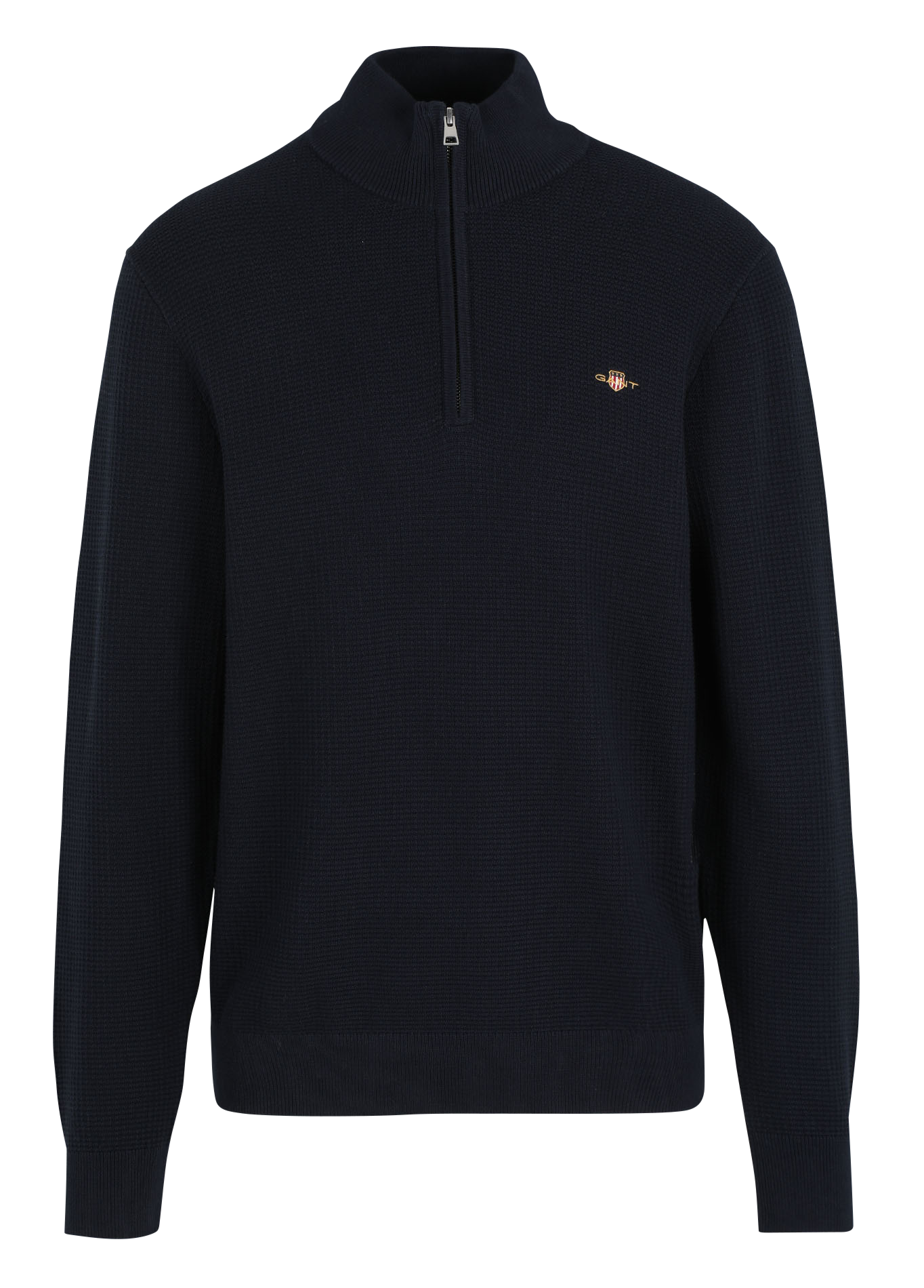 Pull col roulé logo brodé en coton| Bleu