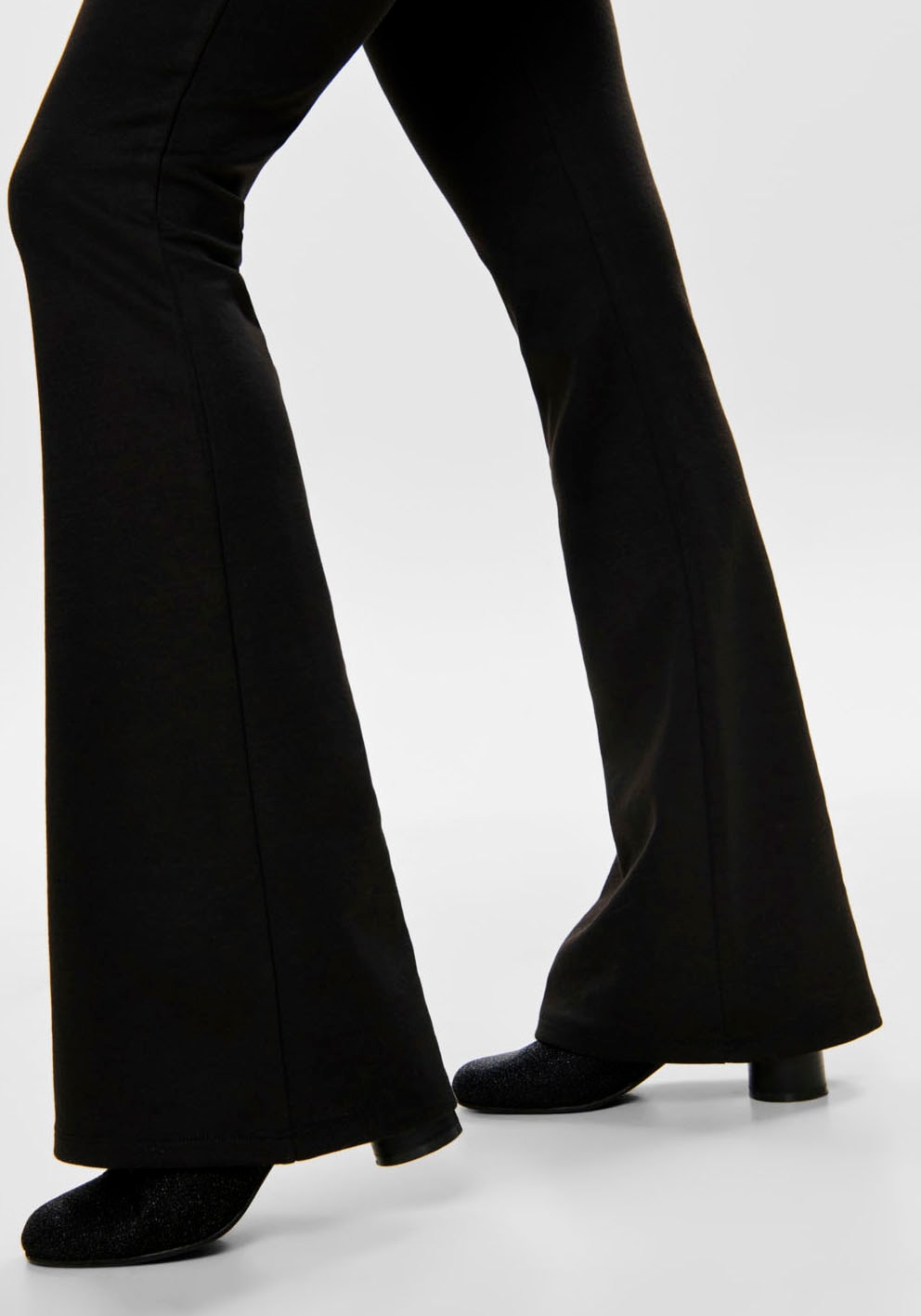 ONLY Jerseyhose »ONLFEVER – Jerseyhose mit Stretch und ausgestelltem Bein«  skinny fit, casual, Jersey, Polyester, ohne Ausschnitt