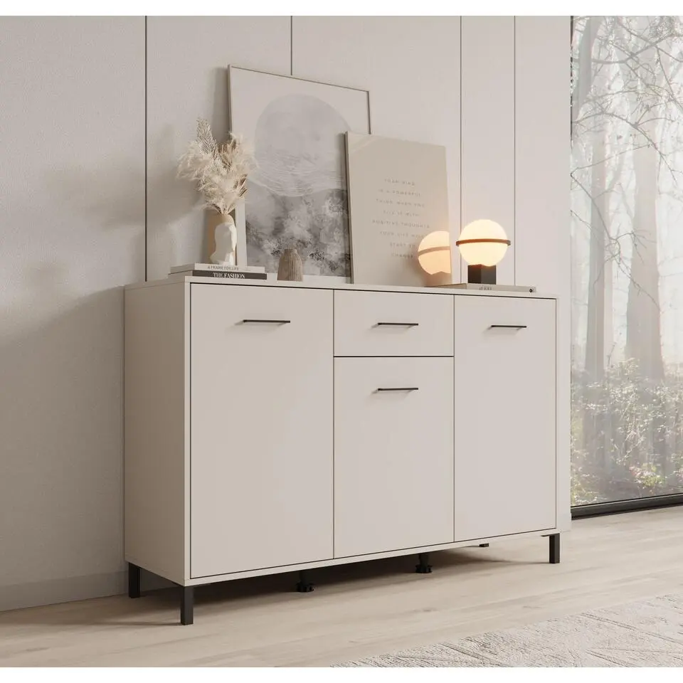 Meubella - Dressoir Vidor - Beige - 138 cm - 1 lade