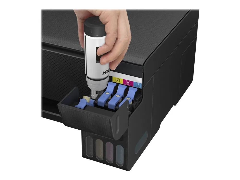 Epson EcoTank ET-2810 - Multifunktionsprinter - farve - blækprinter - ITS - A4 (medie) - op til 10 spm (udskriver) - 100 ark - USB, Wi-Fi - sort