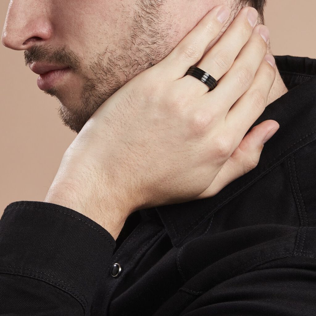Bague Rico Acier Noir