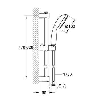 Grohe Vitalio Start doucheset Ø10 cm met 3 standen