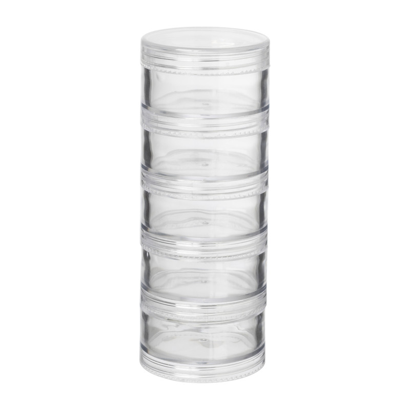 Opbergbakjes rond - 5 stuks - 5x5x12.8 cm