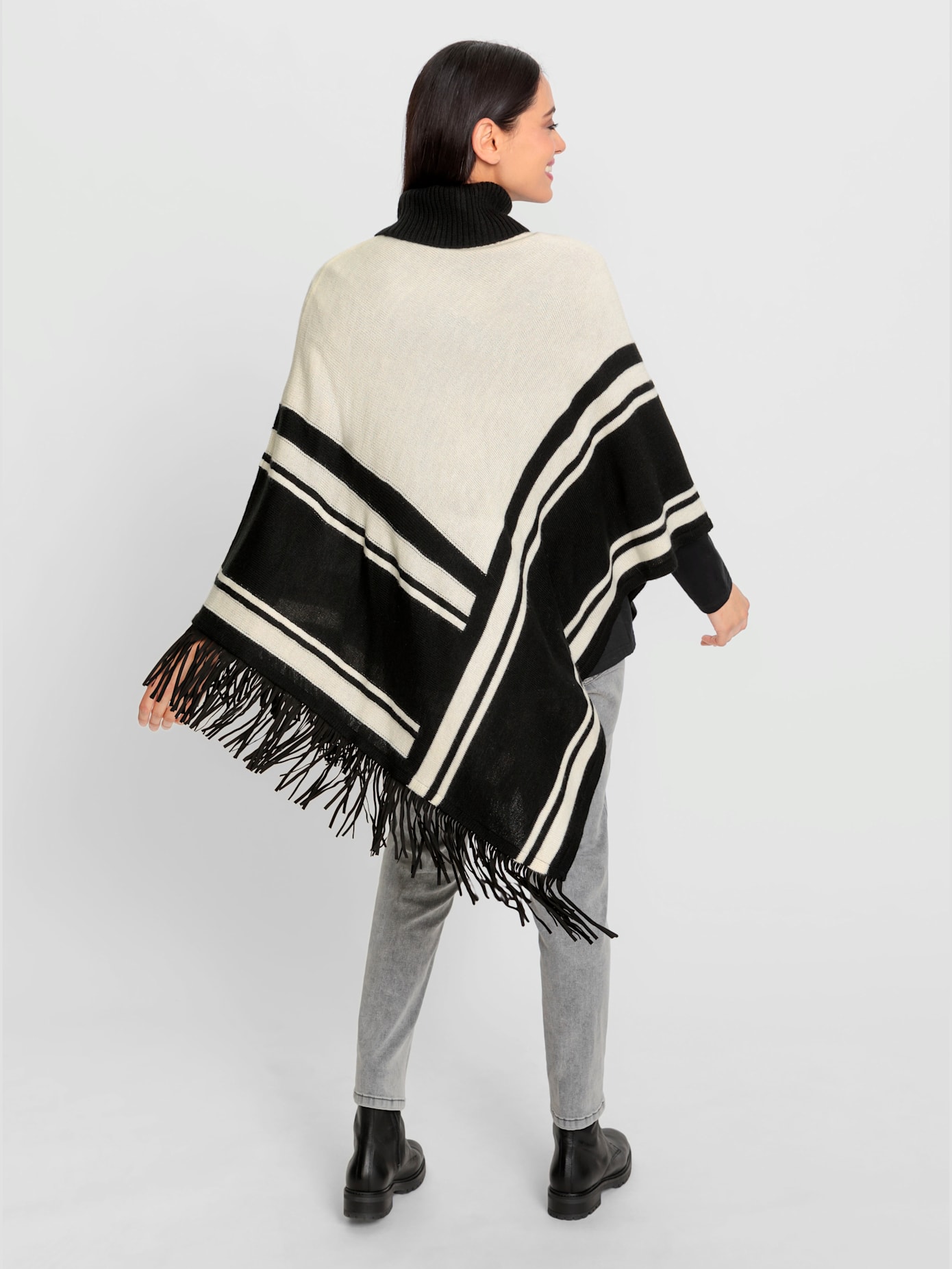 Poncho franges tendance