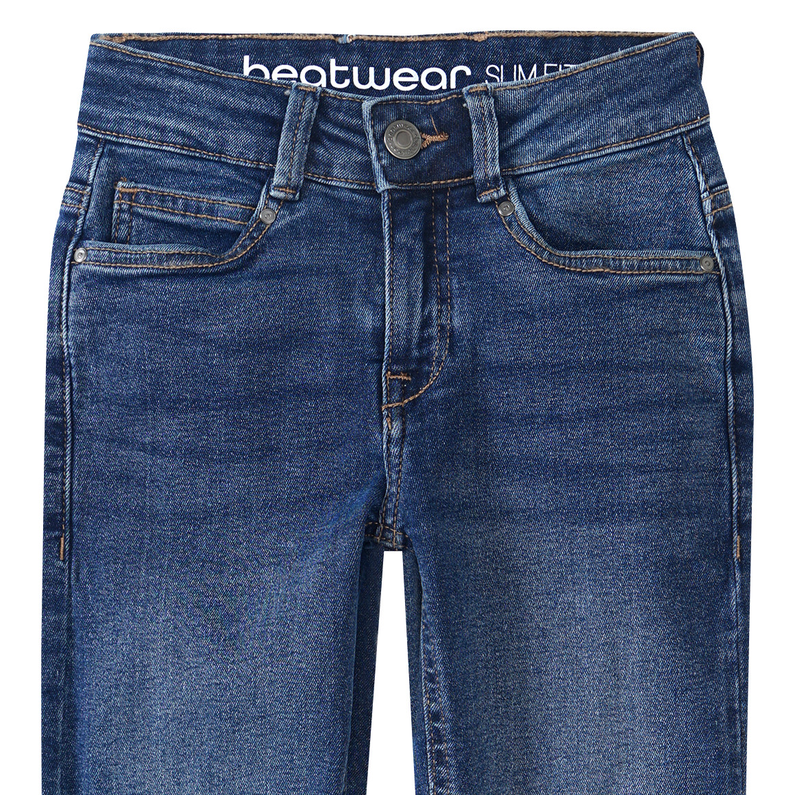 Beatwear Jungen Slim-Jeans mit verstellbarem Bund dunkelblau