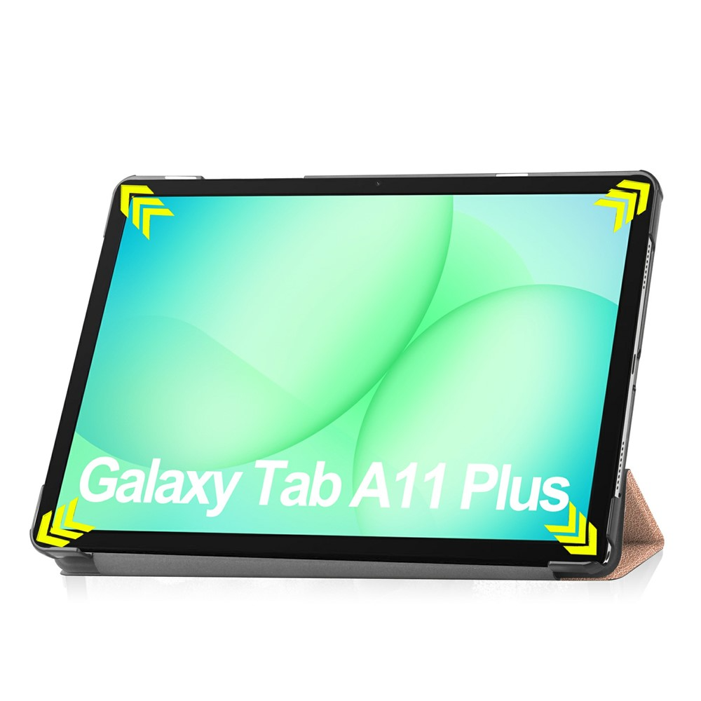 Samsung Galaxy Tab A11  Plus / A9  Plus Leder Tasche Flip Cover Hülle - Roségold