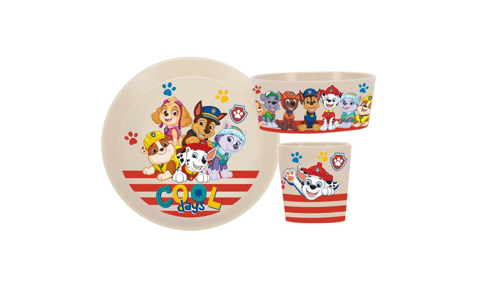 Koziol Connect Paw Patrol Geschirr-Set 3-tlg. Organic Sky Blue