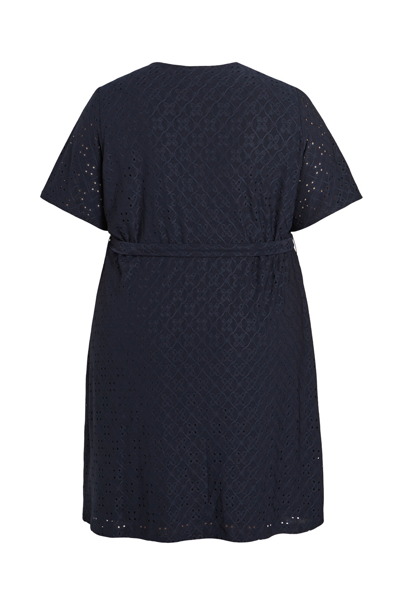 Vestido curto com recortes e mangas curtas da Evoked - Azul Marinho