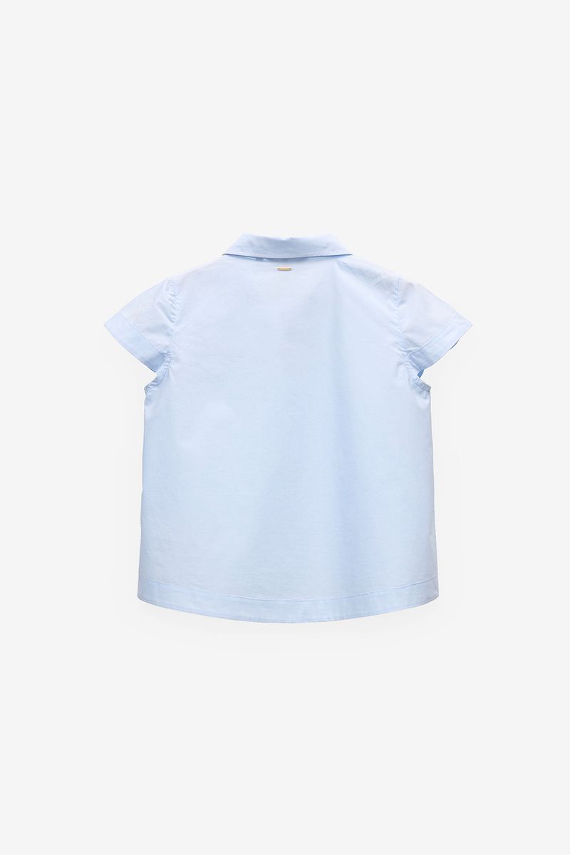 CAMISA MANGA CURTA EM POPELINA COM BOLSO