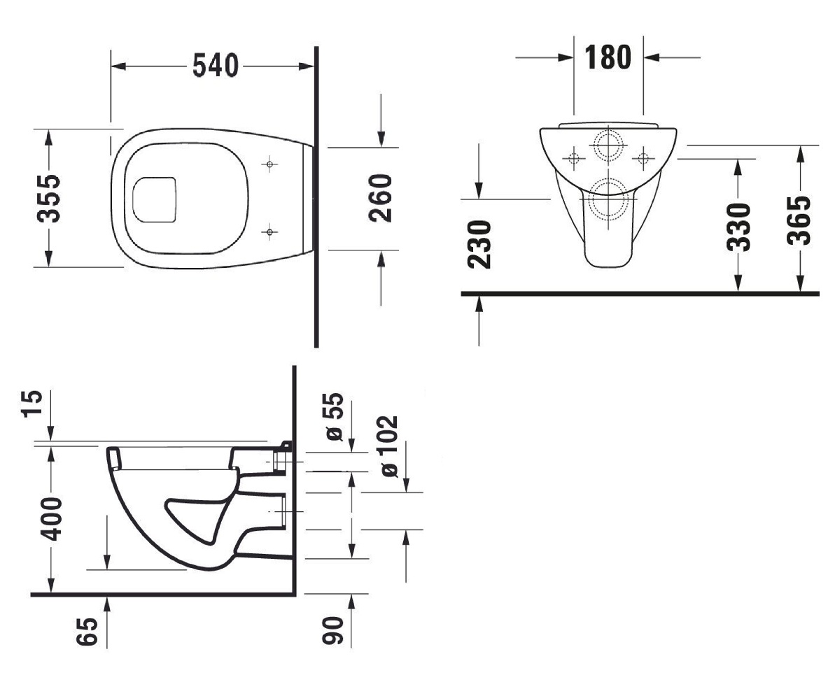 Duravit D-Code hangend toilet vlakspoel wit glans