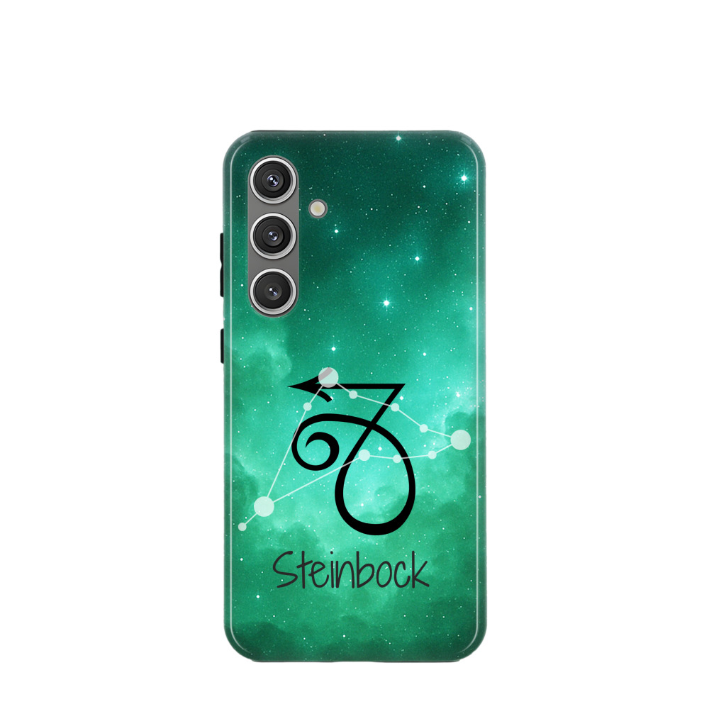 Samsung Galaxy S24 Hybrid (Kunststoff / Gummi) Hülle Steinbock 2 - Grün