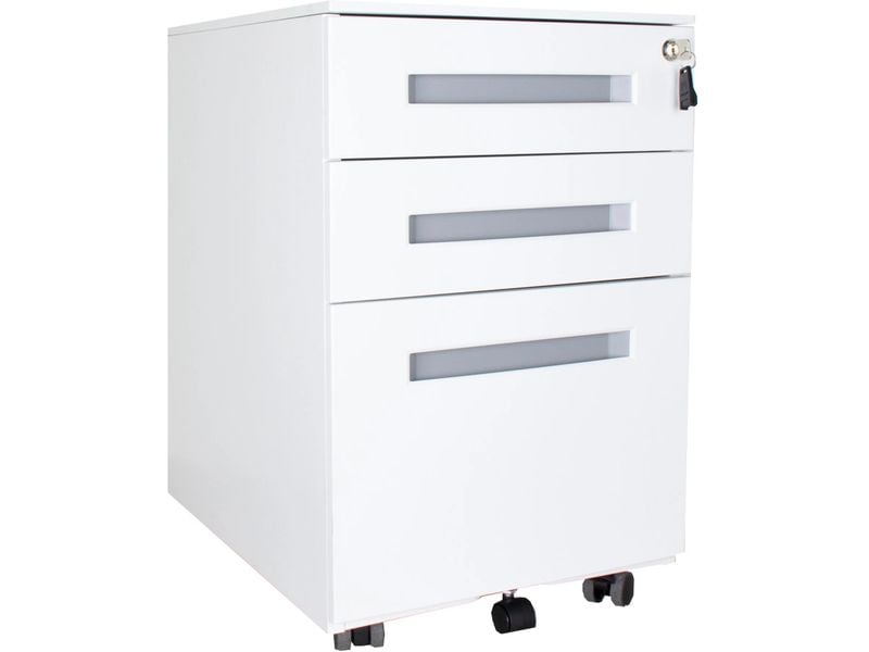 Contini Hängemappenwagen 50 x 39 x 61 cm, Weiss Rollcontainer