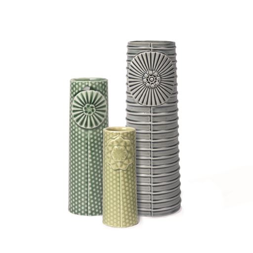 DOTTIR Pipanella Flock 3-pak Vase, Nordic Fjord