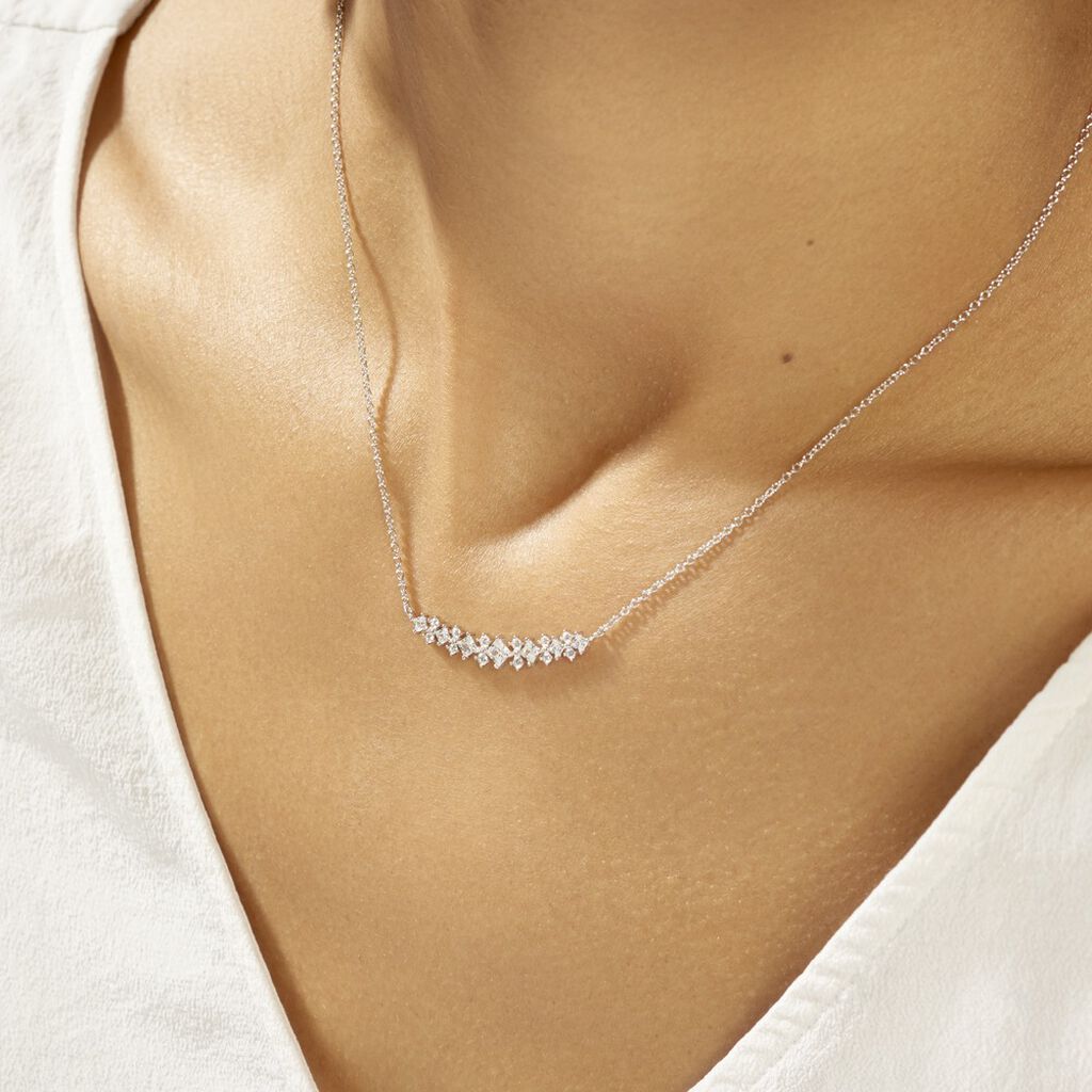 Collier Monique Argent Blanc Oxyde De Zirconium