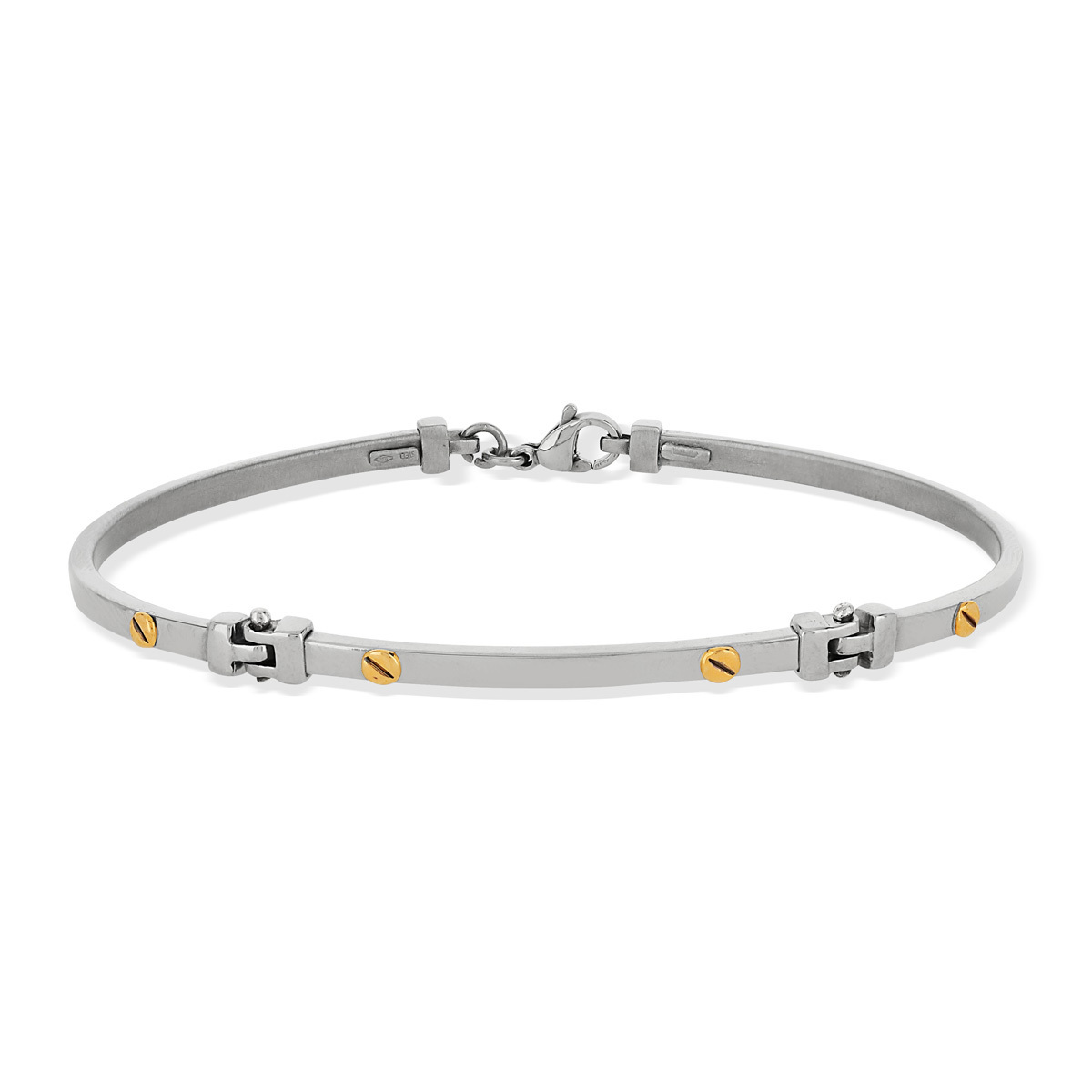 Bracelet acier et or jaune 375