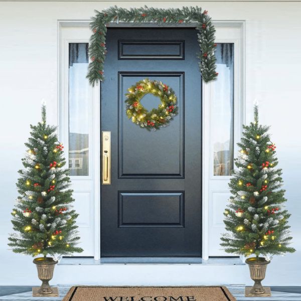 vidaXL 4 Peças Conjunto de Decorações de Natal para Porta Pvc - 2760991882