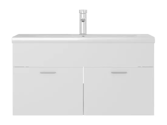 Armoire d'évier avec lavabo intégré Blanc Aggloméré